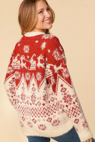 Fuzzy Knit Holiday Sweater