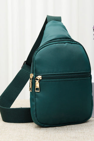 Green Nylon Sling Bag