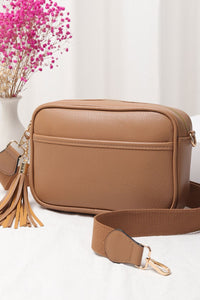 Light Brown Faux Leather Crossbody