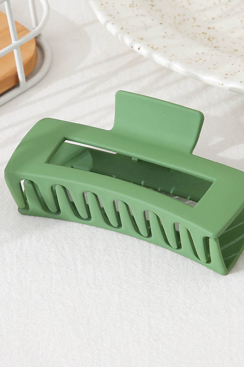 Green Rectangle Hair Clip