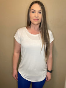 Round Neck Cap Sleeve Tee