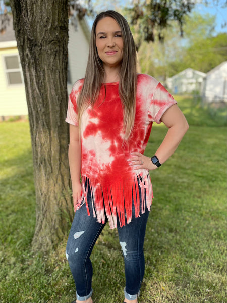 Tie Dye Fringe Tee