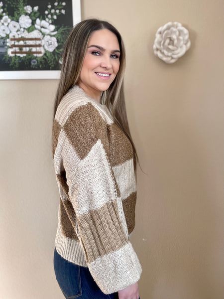 Checkered Multi Texture Sweater