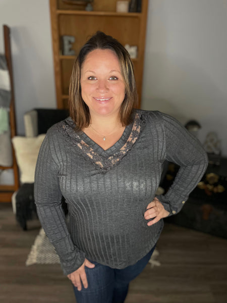 Crochet Lace Ribbed Top